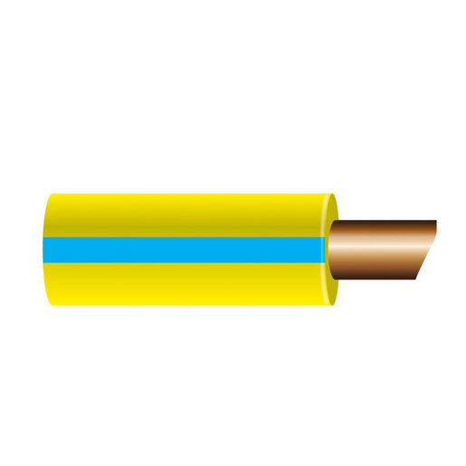 OEX 4mm Single Core Automotive Cable, Yellow With Blue
