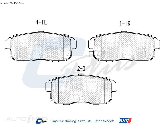 C-Plus Brake Pads Rear Mazda RX8 03-On Suzuki - DB1671CP