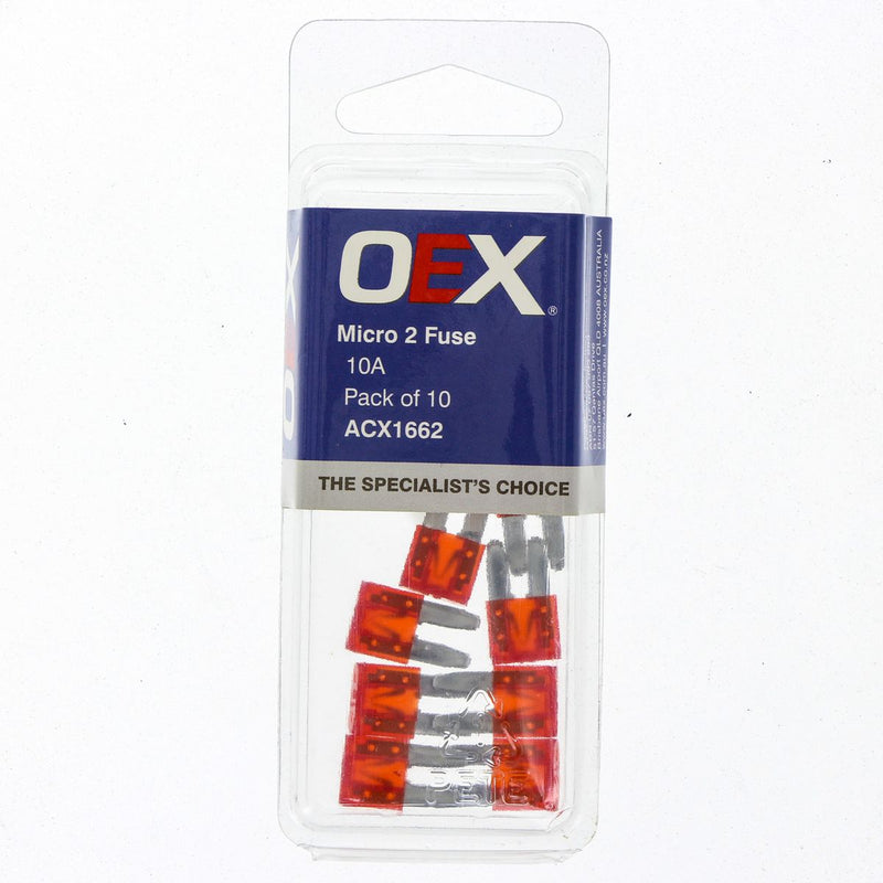 OEX Fuse Micro 2 Blade 10A Red (Pack of 10) ACX1662
