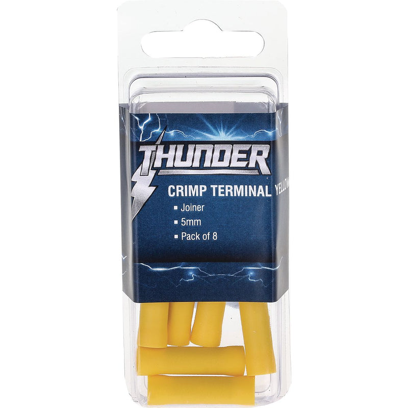 Thunder Crimp Terminal Joiner Yellow Insulated 6mm 14pc