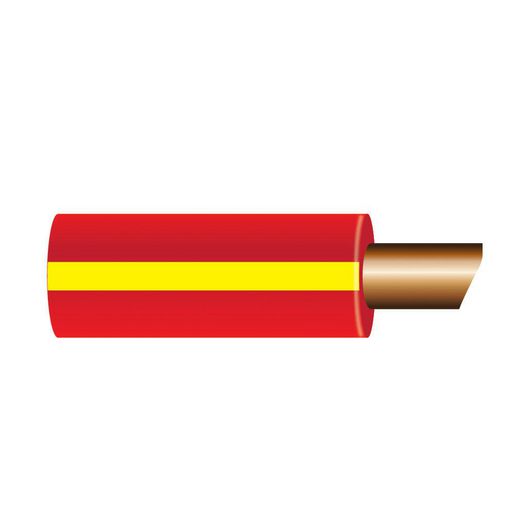 OEX Automotive Cable Single Core 2mm Red W/Yellow Trace