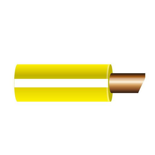 OEX Automotive Cable Single Core 3mm Yellow W/White Trace