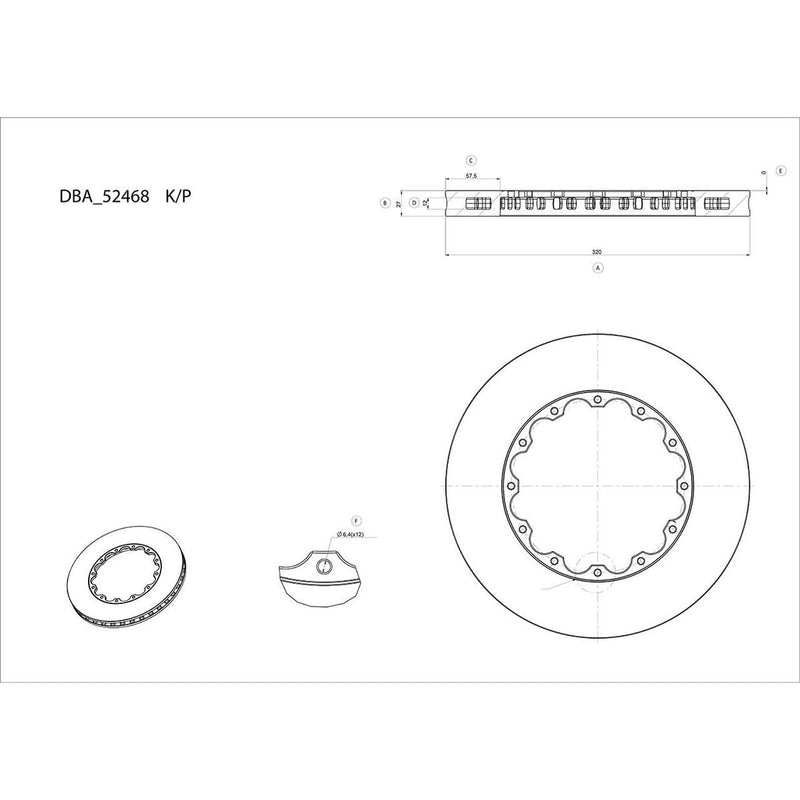 DBA T3 5000 Replacement Brake Rotor Single Front