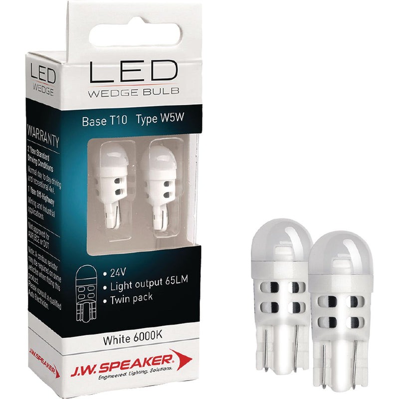 JW Speaker LED W5W T10 Wedge Globe Kit 65Lm White 6000K