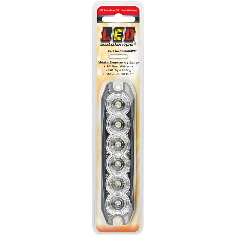 LED Autolamps White Emergency Lamp SAE J595 Class 1 131mm