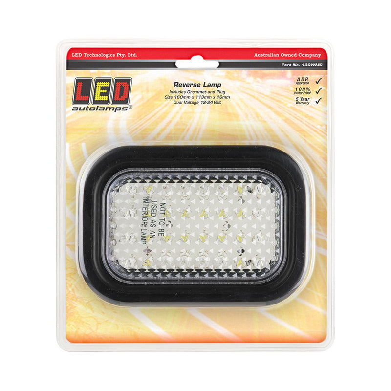 LED Autolamps Reverse LED Light w/Grommet & Plug 12-24V