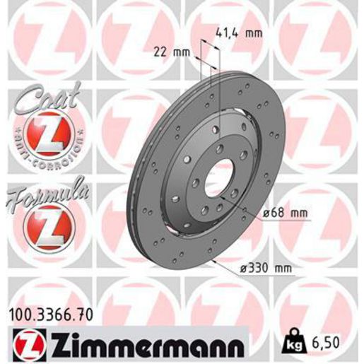 Zimmermann Formula Z Brake Rotor Single 330mm Rear