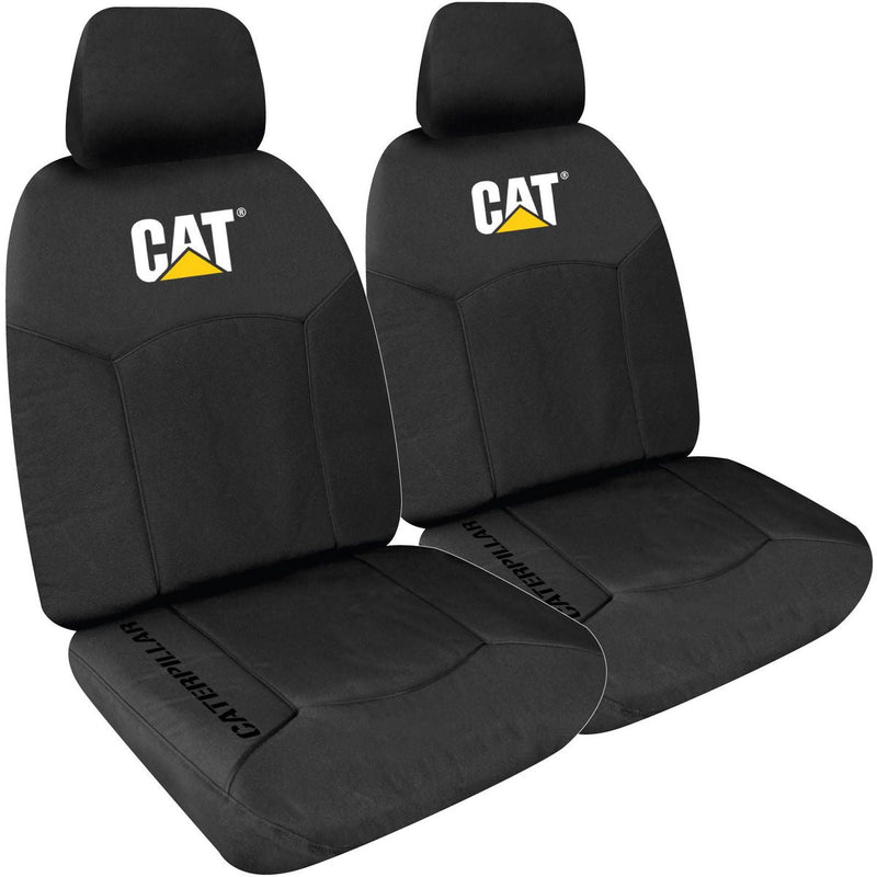 Caterpillar Front Car Seat Covers Canvas Black Size 30