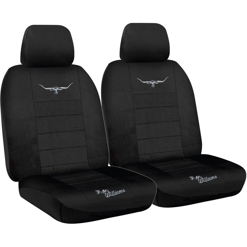 R.M. Williams Seat Cover Set Jacquard Front Black
