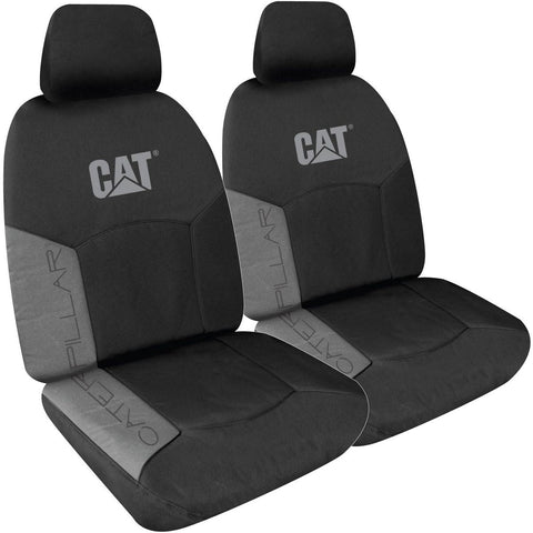 Caterpillar Front Car Seat Covers Canvas Grey Size 30