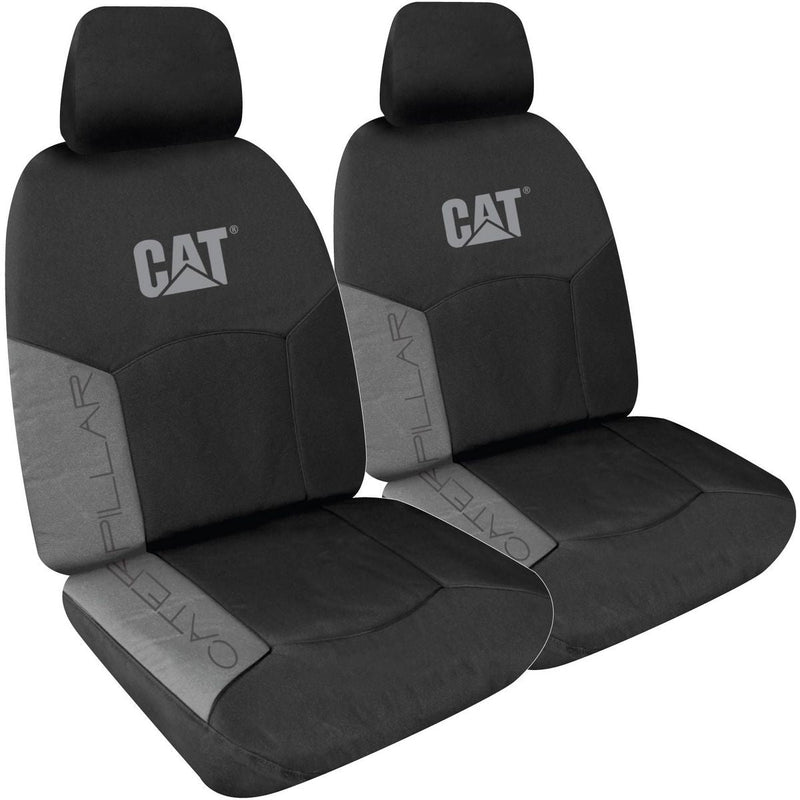 Caterpillar Front Car Seat Covers Canvas Grey Size 30