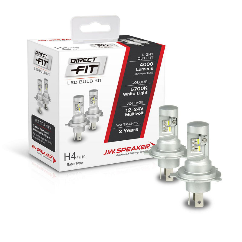 JW Speaker H4 LED Direct Fit Bulb Kit 12/24V 6000K 999004