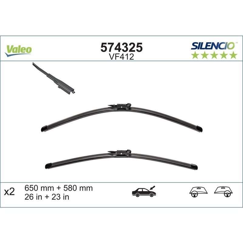 Valeo Silencio Wiper Blade Set Front VF412 574325