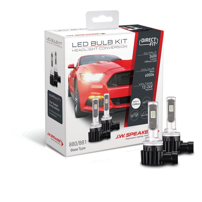 JW Speaker H27/880 & 881 LED Direct Fit Bulb Kit 12/24V