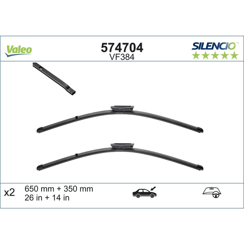 Valeo Silencio Wiper Blade Set Front VF384 574704