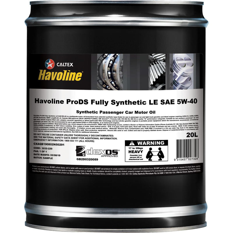 Caltex Havoline ProDS Fully Synthetic LE SAE 5W-40 Engine