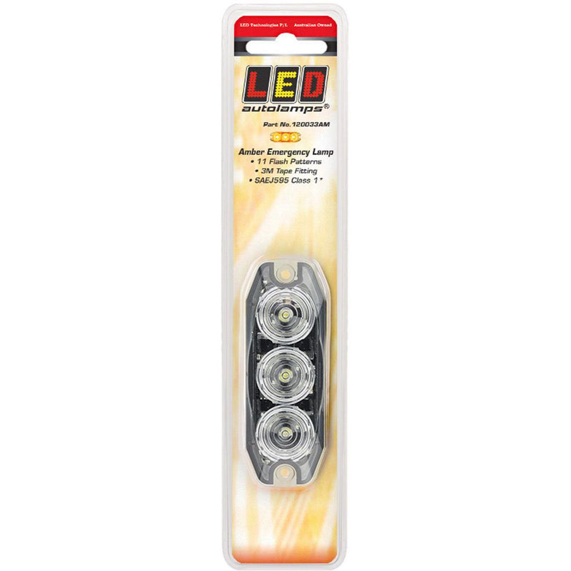 LED Autolamps Amber Emergency Lamp SAE J595 Class 1 89mm