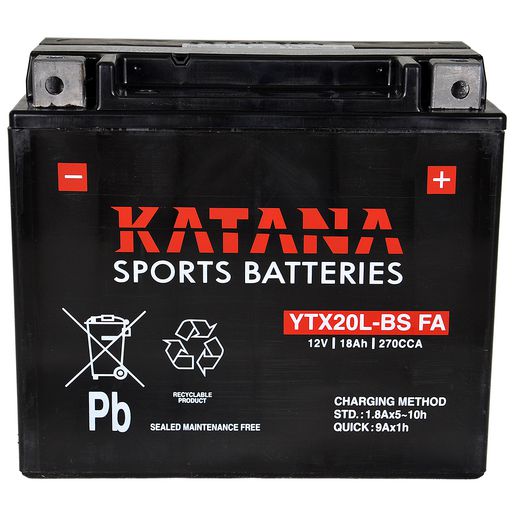 Katana 12V 18Ah Motorcycle Battery YTX20L-BS FA 151018