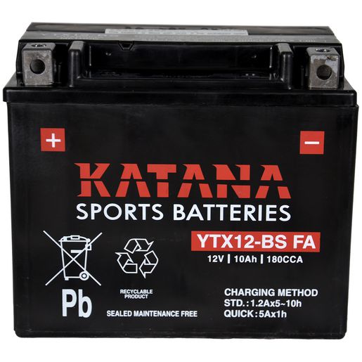 Katana 12V 10Ah Motorcycle Battery YTX12-BS FA 151016