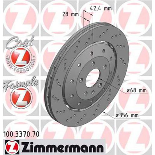 Zimmermann Formula Z Brake Rotor Single 356mm Rear