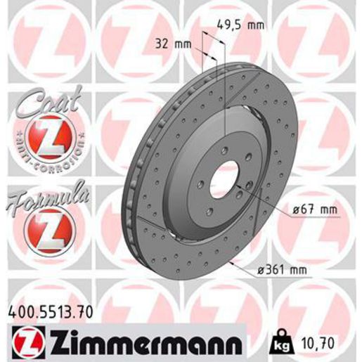 Zimmermann Formula Z Brake Rotor Single 361mm Front