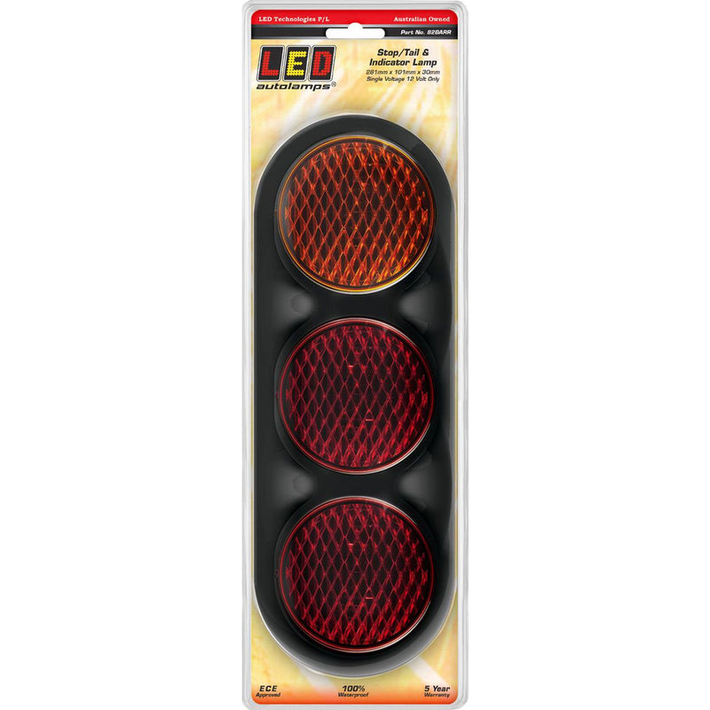 LED Autolamps Stop/Tail/Indicator LED Light 12V Black