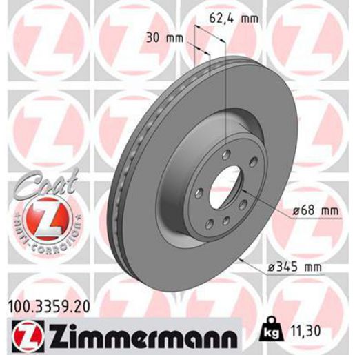 Zimmermann OE Coat Z Brake Rotor Single 345mm Front