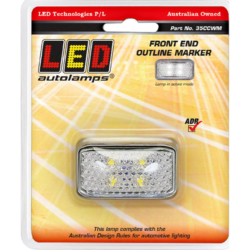 LED Autolamps Chrome Series Front Marker with 40cm Cable