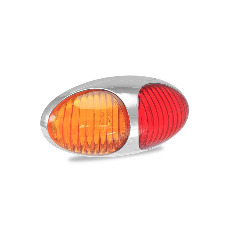 LED Autolamps Side Marker with Chrome Bezel Red/Amber