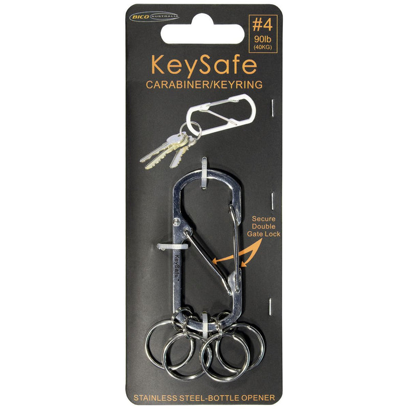 KeySafe Double-Gate Square Stainless Steel Carabiner