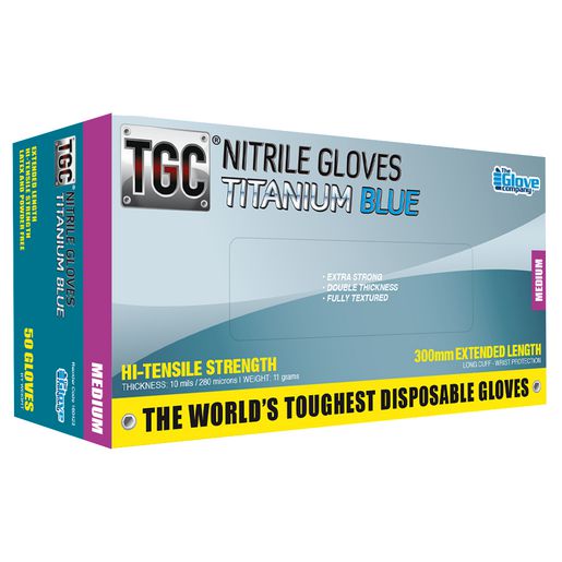 The Glove Company TGC Gloves Titanium Blue Nitrile 50 Pk