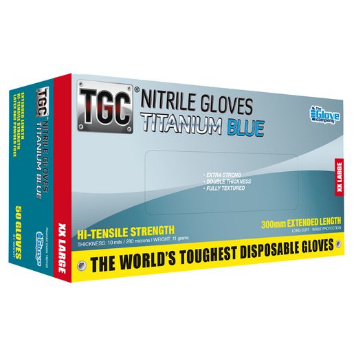 The Glove Company TGC Gloves Titanium Blue Nitrile 50 Pk