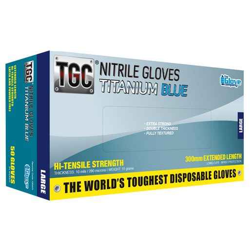 The Glove Company TGC Gloves Titanium Blue Nitrile 50 Pk