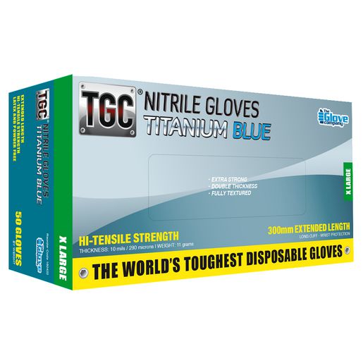 The Glove Company TGC Gloves Titanium Blue Nitrile 50 Pk