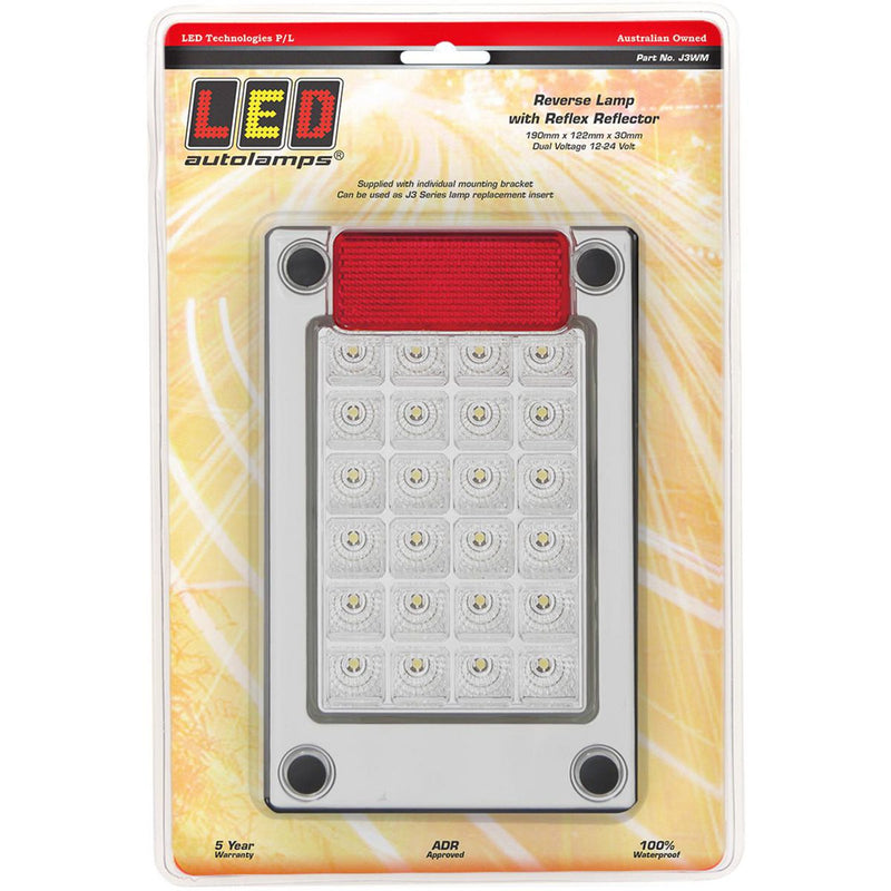 LED Autolamps Reverse J3 White LED Lamp Insert 12/24V J3WM