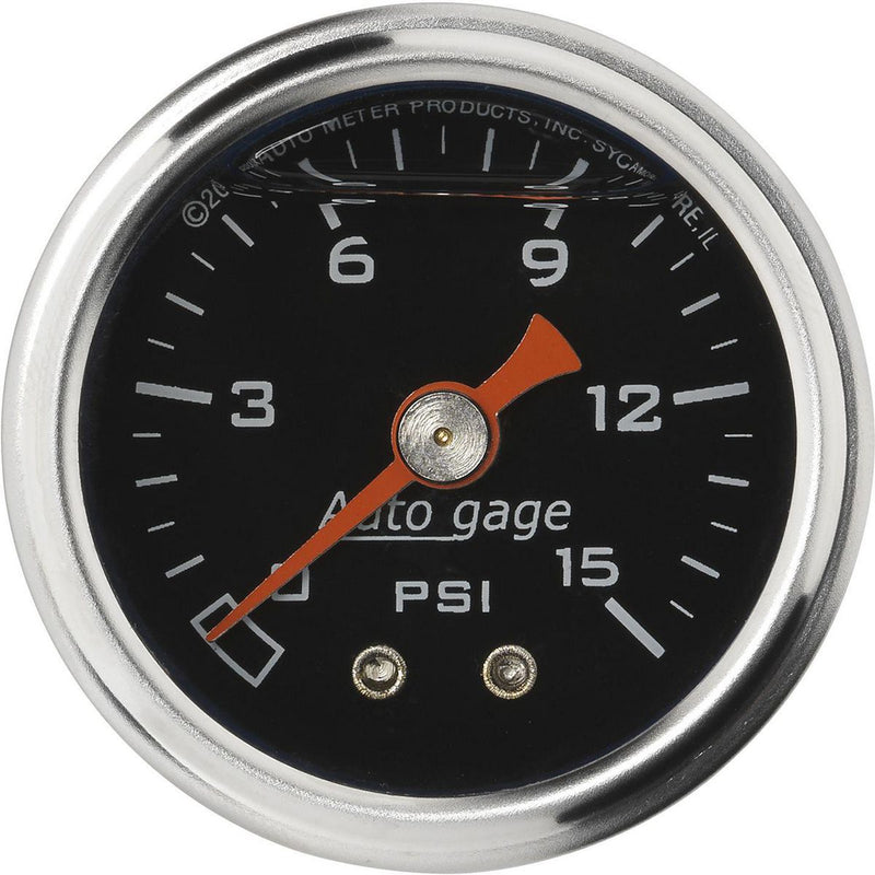 Autometer 1-1/2in Fuel Pressure Gauge Liquid Filled Black