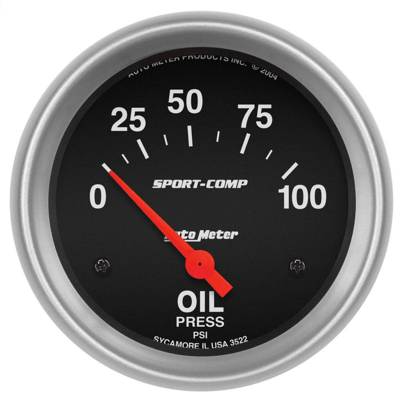 Autometer Sport-Comp 2-5/8in Oil Pressure Gauge 0-100 PSI