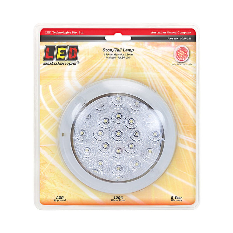 LED Autolamps Stop/Tail 21-LED Lamp 12/24V Round w/Clear