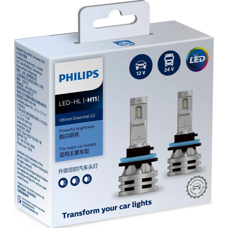 Philips Ultinon Essentials LED H11 Globe 12V (Pair)