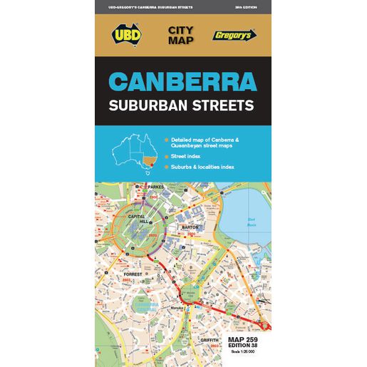 UBD Canberra Surburban Streets Map 38th Edition