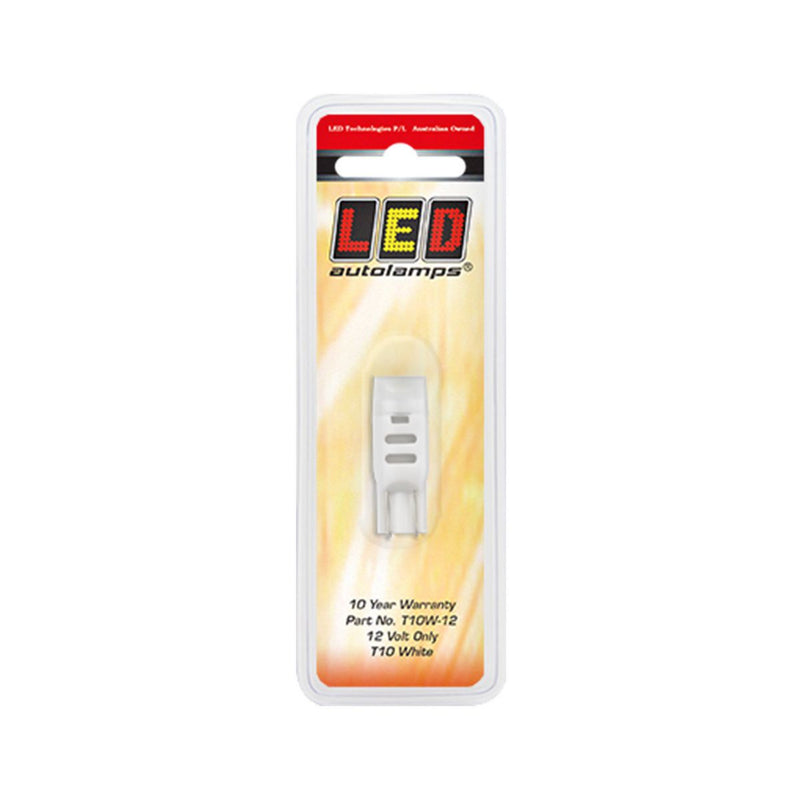 LED Autolamps T10 Wedge Bulb White 12V Blister Pack