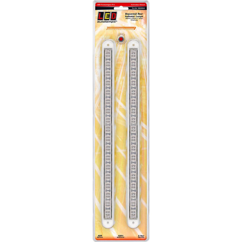 LED Autolamps Indicator Strip Lamp Sequential Clear 380 x