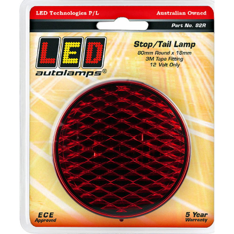 LED Autolamps 12 Volt, Blister Stop Light 82R
