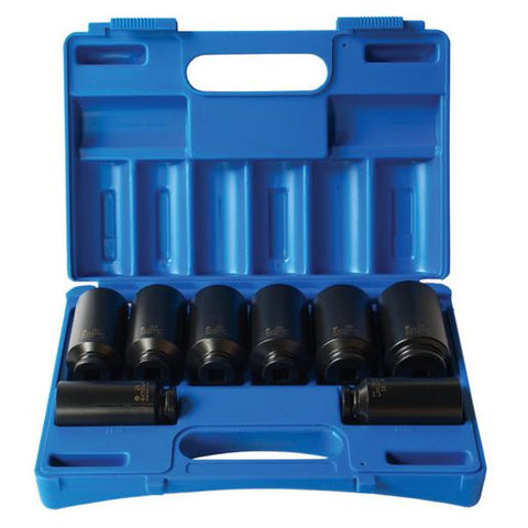 Action Axle Impact Socket Set Deep 12-Point 1/2" Drive 8