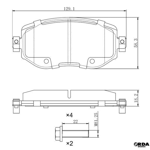 RDA Phantom Ceramic Brake Pad Set Front RDC2442