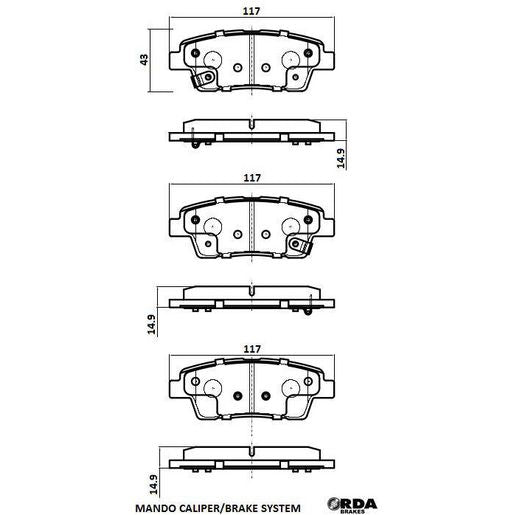 RDA Phantom Ceramic Brake Pad Set Rear RDC2435