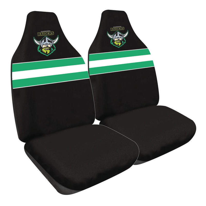 NRL Front Car Seat Covers Polyester, Raiders - Pair