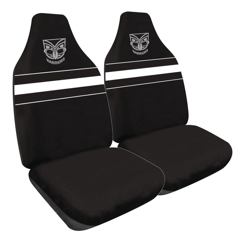 NRL Front Car Seat Covers Polyester, Black/White - Pair