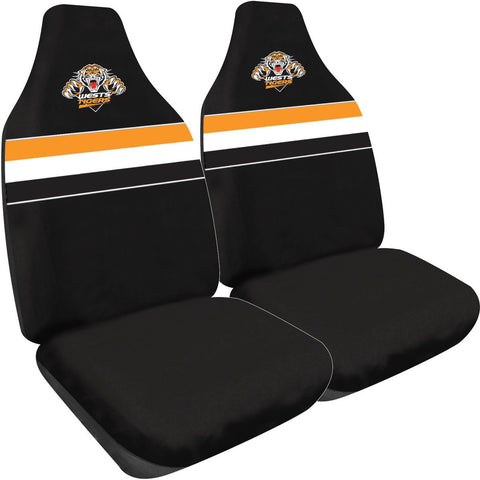 NRL Front Car Seat Covers Polyester, Tigers - Pair