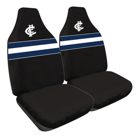 AFL Front Car Seat Covers Polyester, Black/Blue - Pair